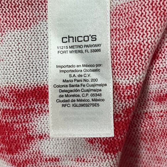 Chicos Sweater Knit Tank Top Womens M Red Orange Abstract Resort Boho Chic Art - Picture 10 of 13